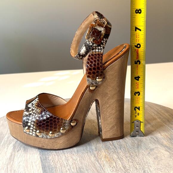 Alexandre Birman Exotic Crocodile Print Open Toe Platform Sandals US Size 9 - Picture 6 of 13